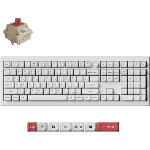 Фото - Клавіатура бездротова Keychron V6 Ultra Red Switch White RGB (V6U-F1-UA)